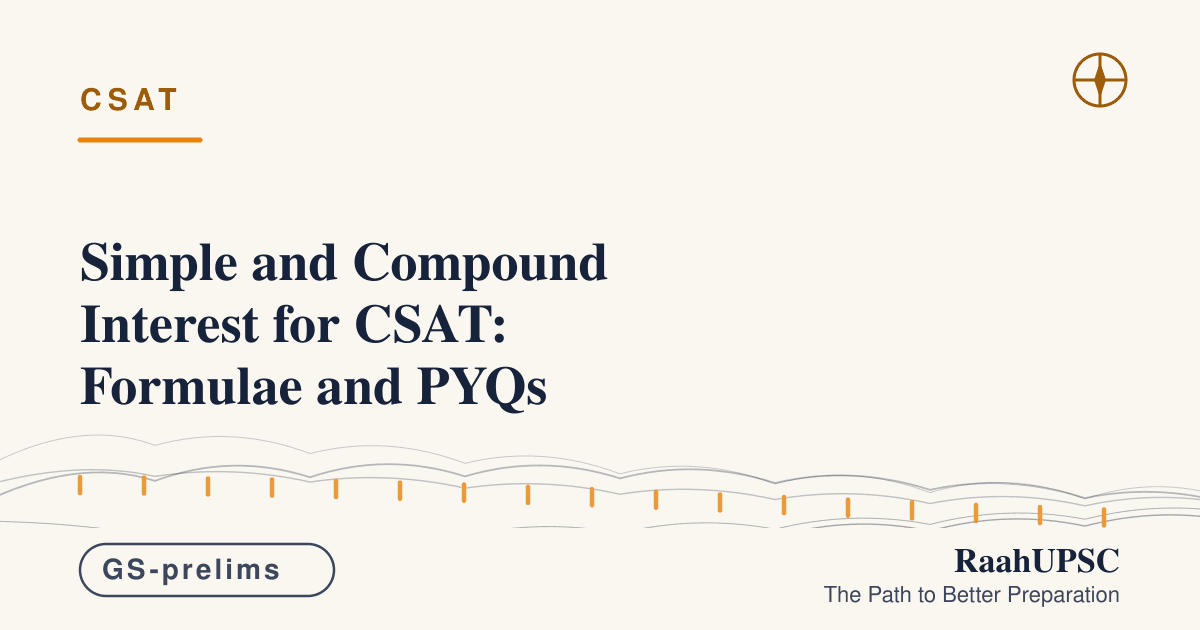 Simple and Compound Interest for CSAT: Formulae and PYQs